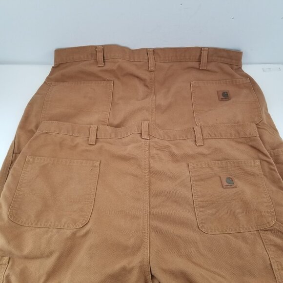 2 of CARHARTT Mens CARPENTER DUNGAREE FIT Brown/Khaki Work Pants 383-51 44x 30 - Picture 5 of 9